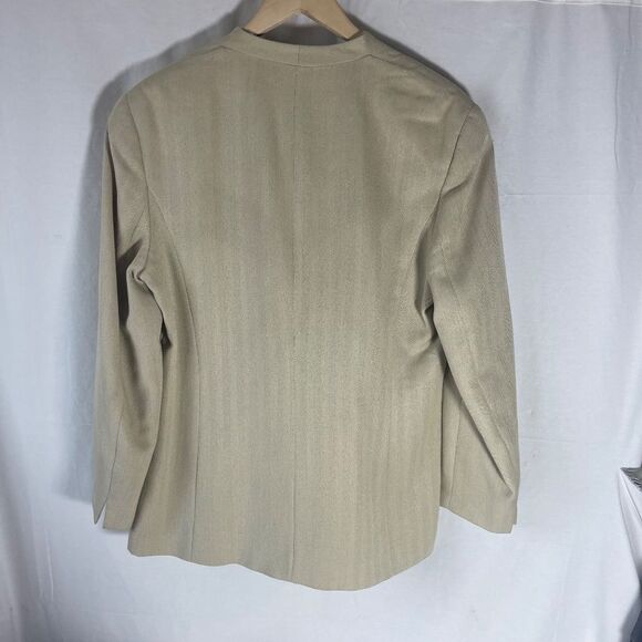 Theo Miles Beige Vintage Single Button Blazer Sz 12 - Picture 2 of 6